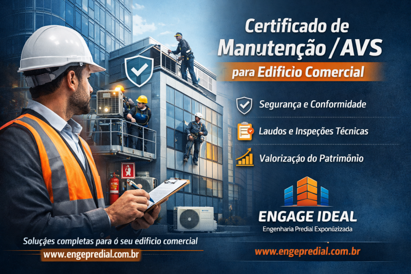 Certificado de Manutenção / AVS para Edifício Comercial Segurança, conformidade e valorização do seu patrimônio