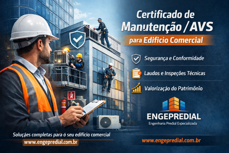 Certificado de Manutenção / AVS para Edifício Comercial Segurança, conformidade e valorização do seu patrimônio